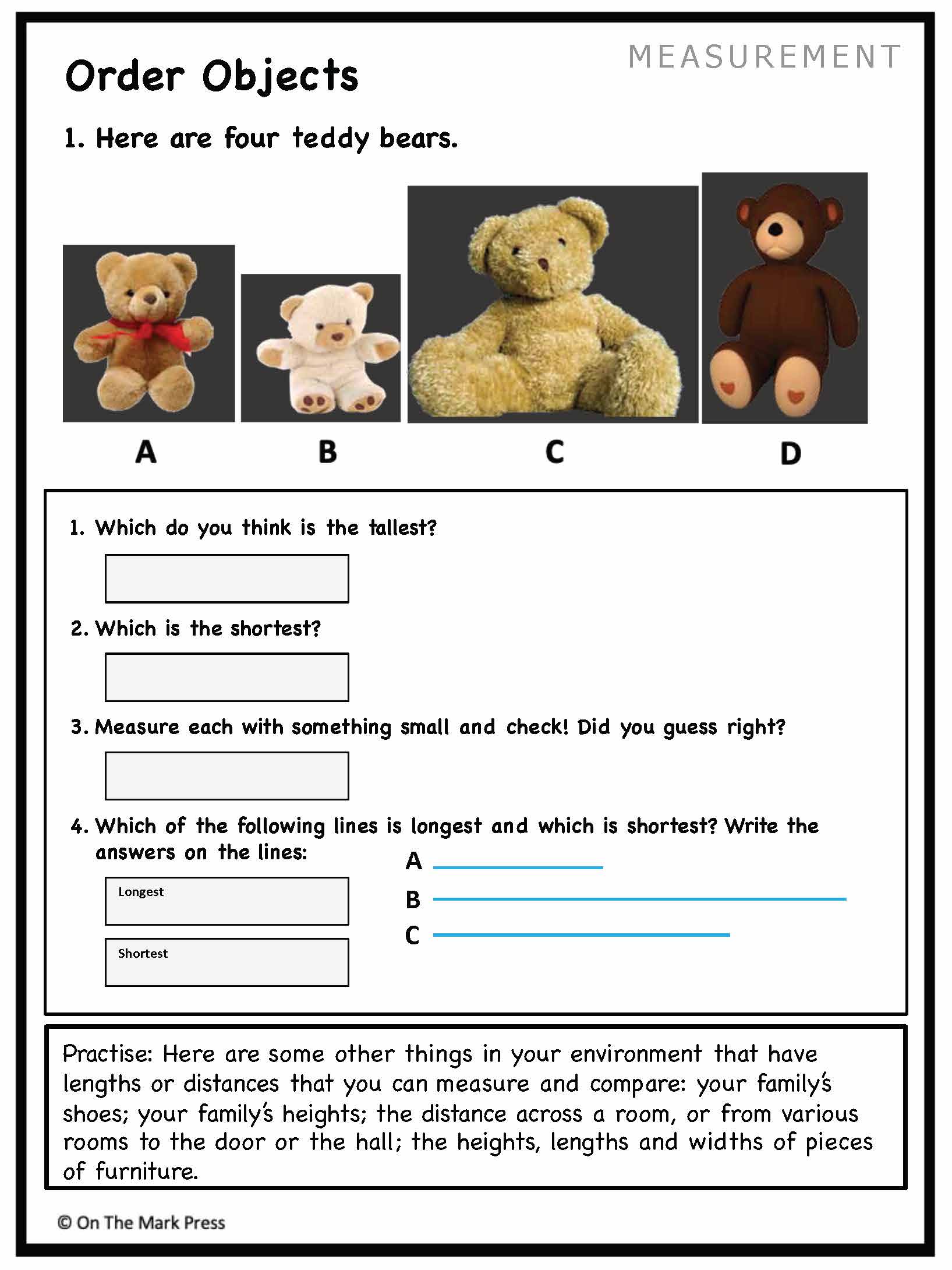 Canadian Measurement Lesson Plans & Activities Grade 1