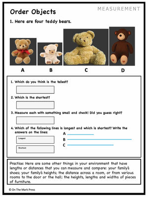 Canadian Measurement Lesson Plans & Activities Grade 1