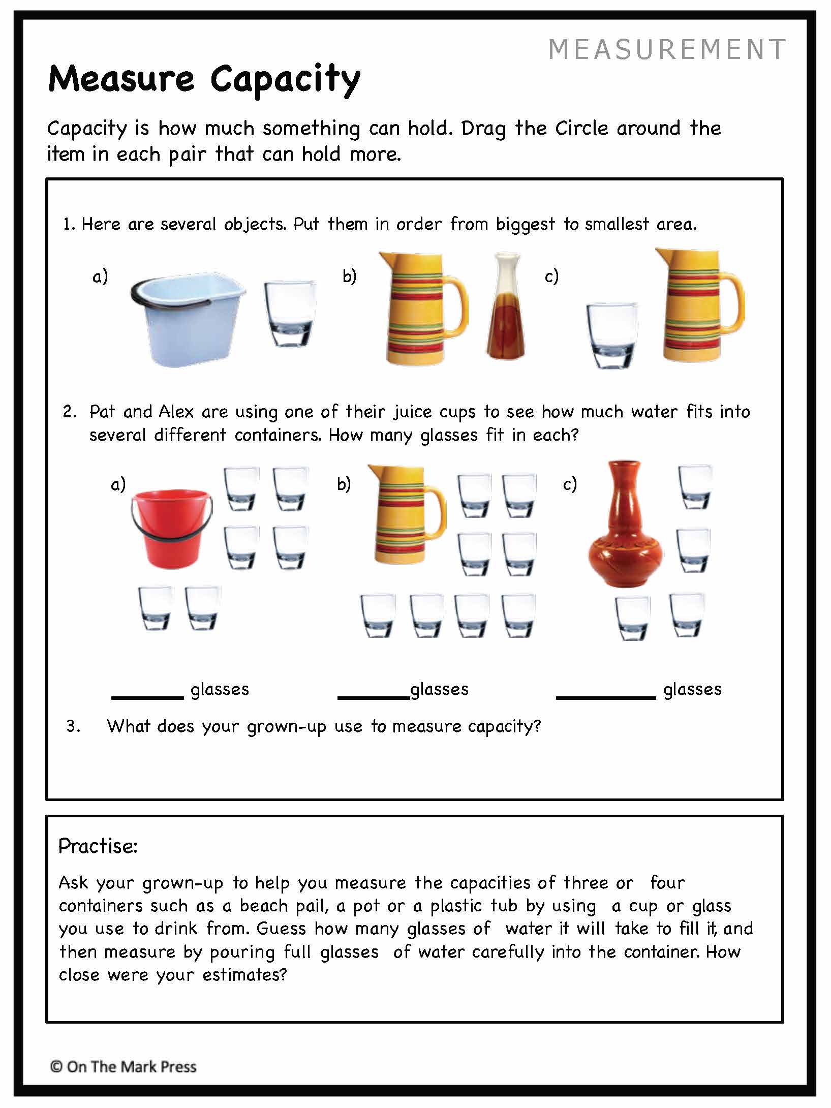 Canadian Measurement Lesson Plans & Activities Grade 1