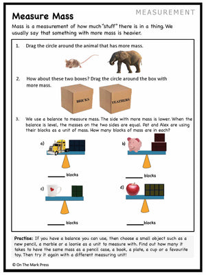 Canadian Measurement Lesson Plans & Activities Grade 1