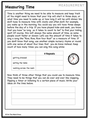Canadian Measurement Lesson Plans & Activities Grade 1