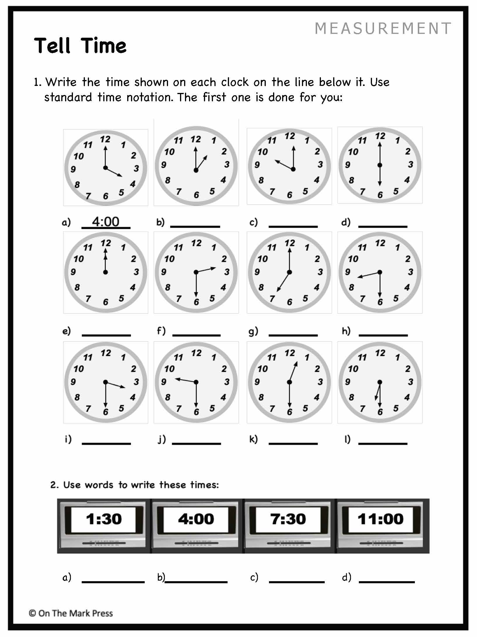 Canadian Measurement Lesson Plans & Activities Grade 1
