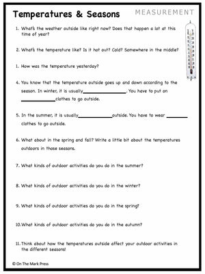 Canadian Measurement Lesson Plans & Activities Grade 1