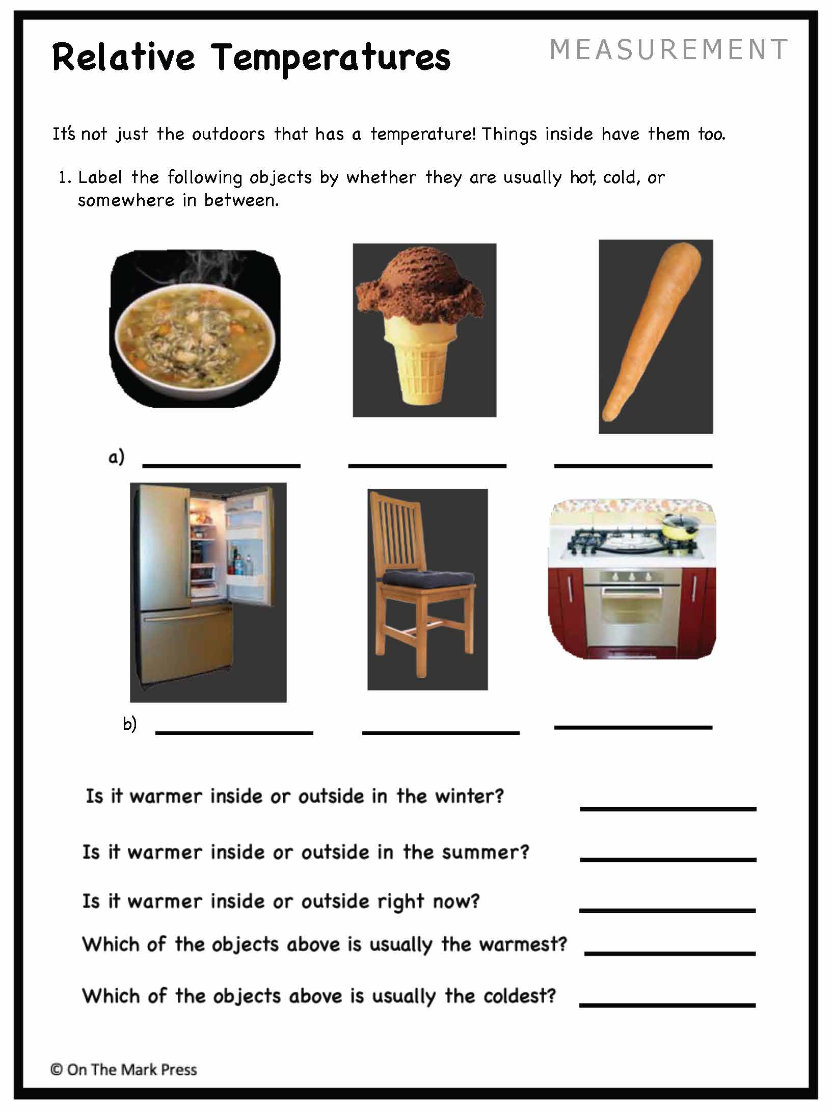 Canadian Measurement Lesson Plans & Activities Grade 1