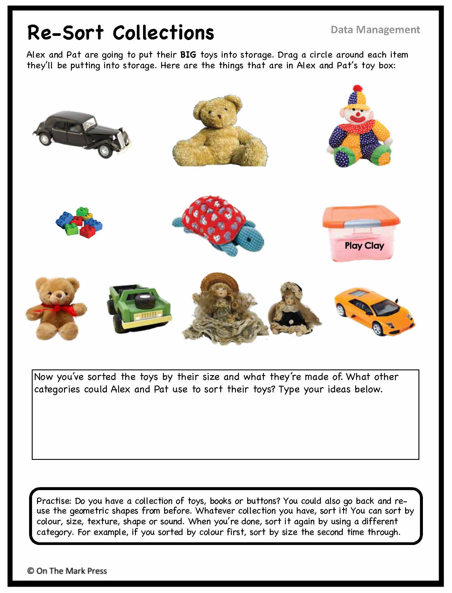 Canadian Data Management Lesson Plans & Activities Grade 1