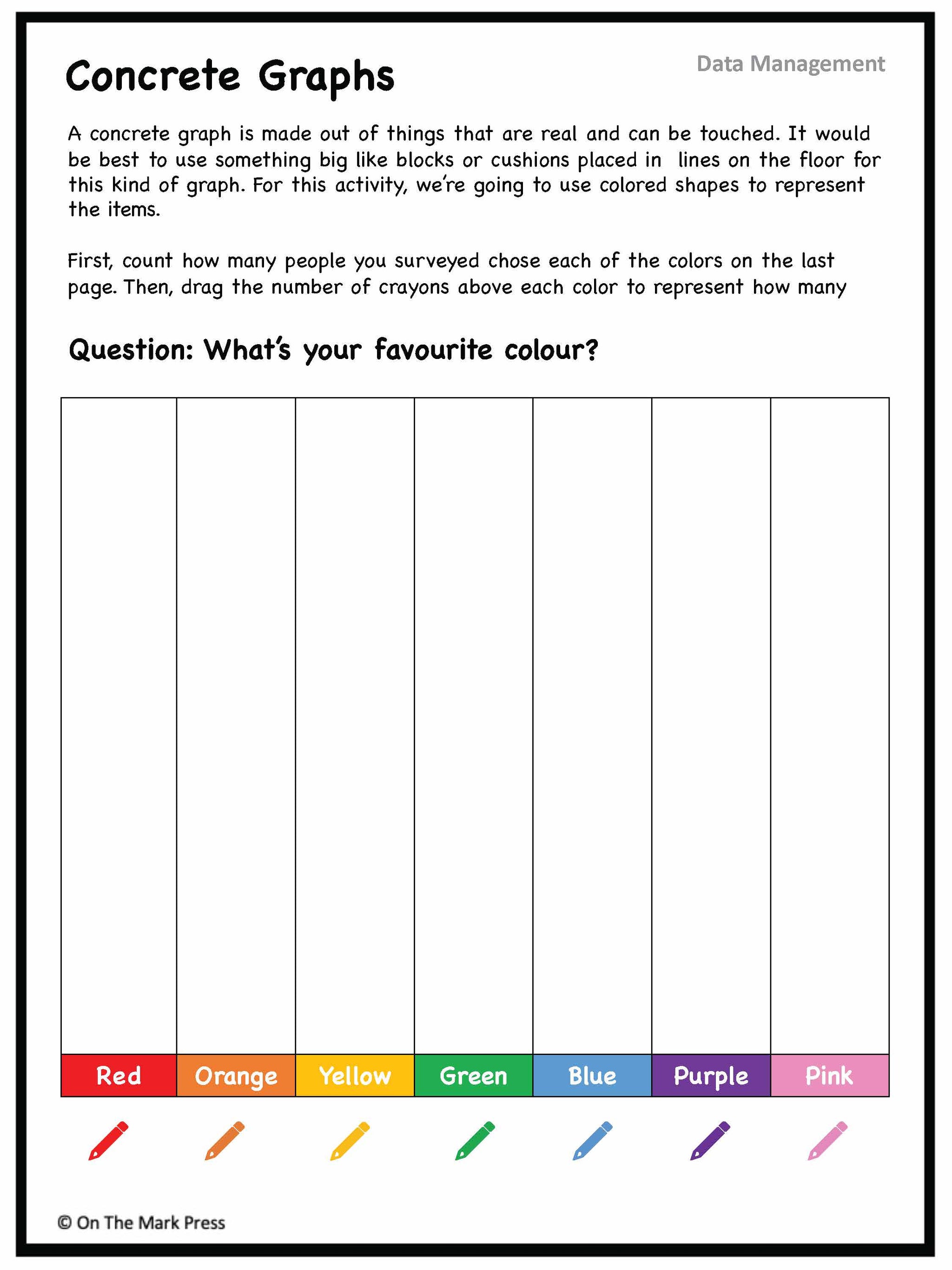 Canadian Data Management Lesson Plans & Activities Grade 1