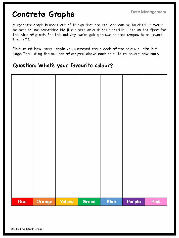 Canadian Data Management Lesson Plans & Activities Grade 1