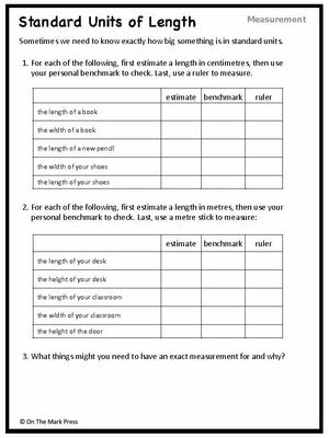Canadian Measurement Lesson Plans & Activities Grade 2