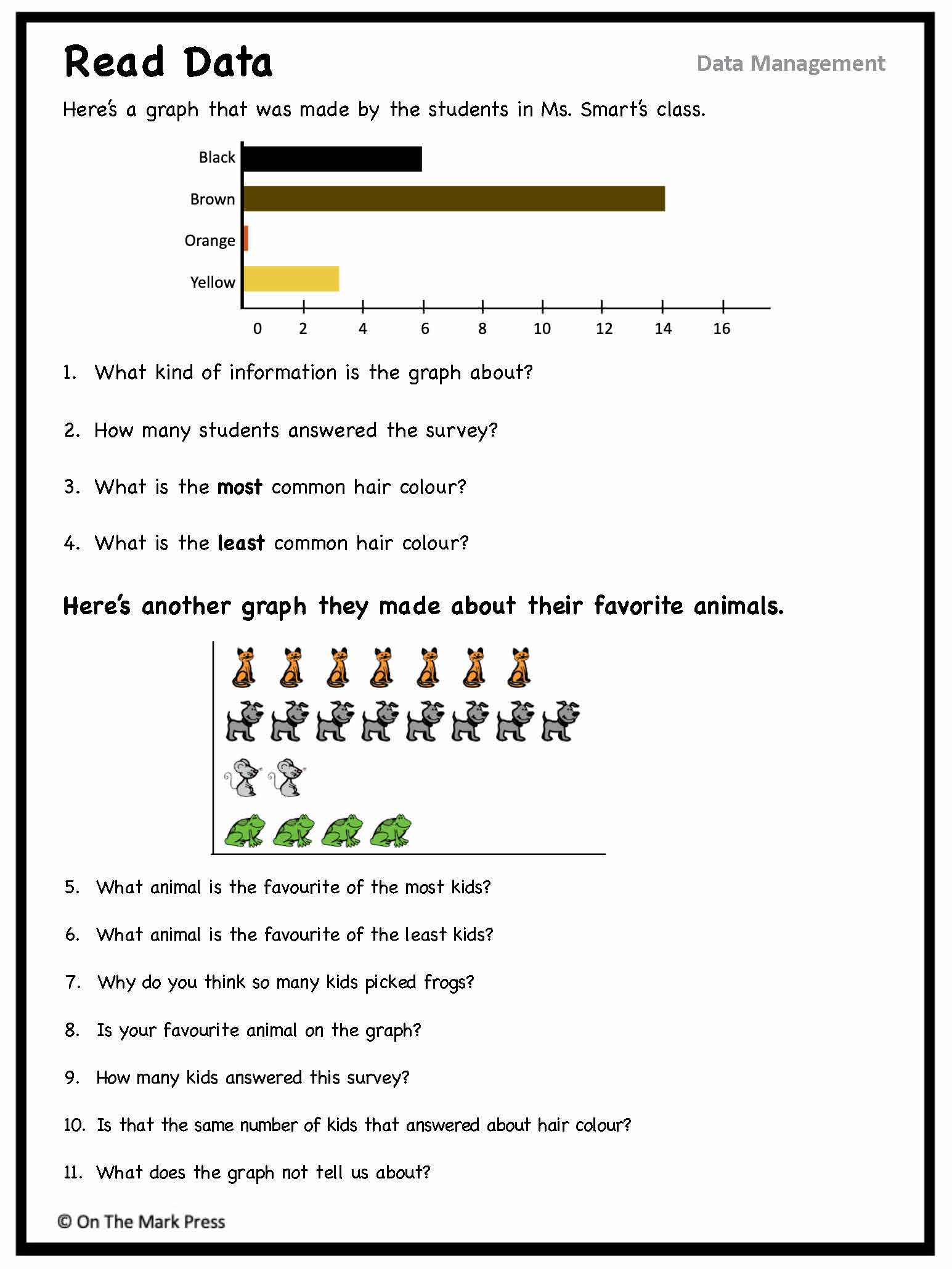Canadian Data Management Lesson Plans & Activities Grade 2