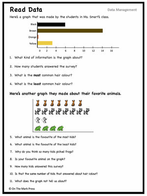 Canadian Data Management Lesson Plans & Activities Grade 2