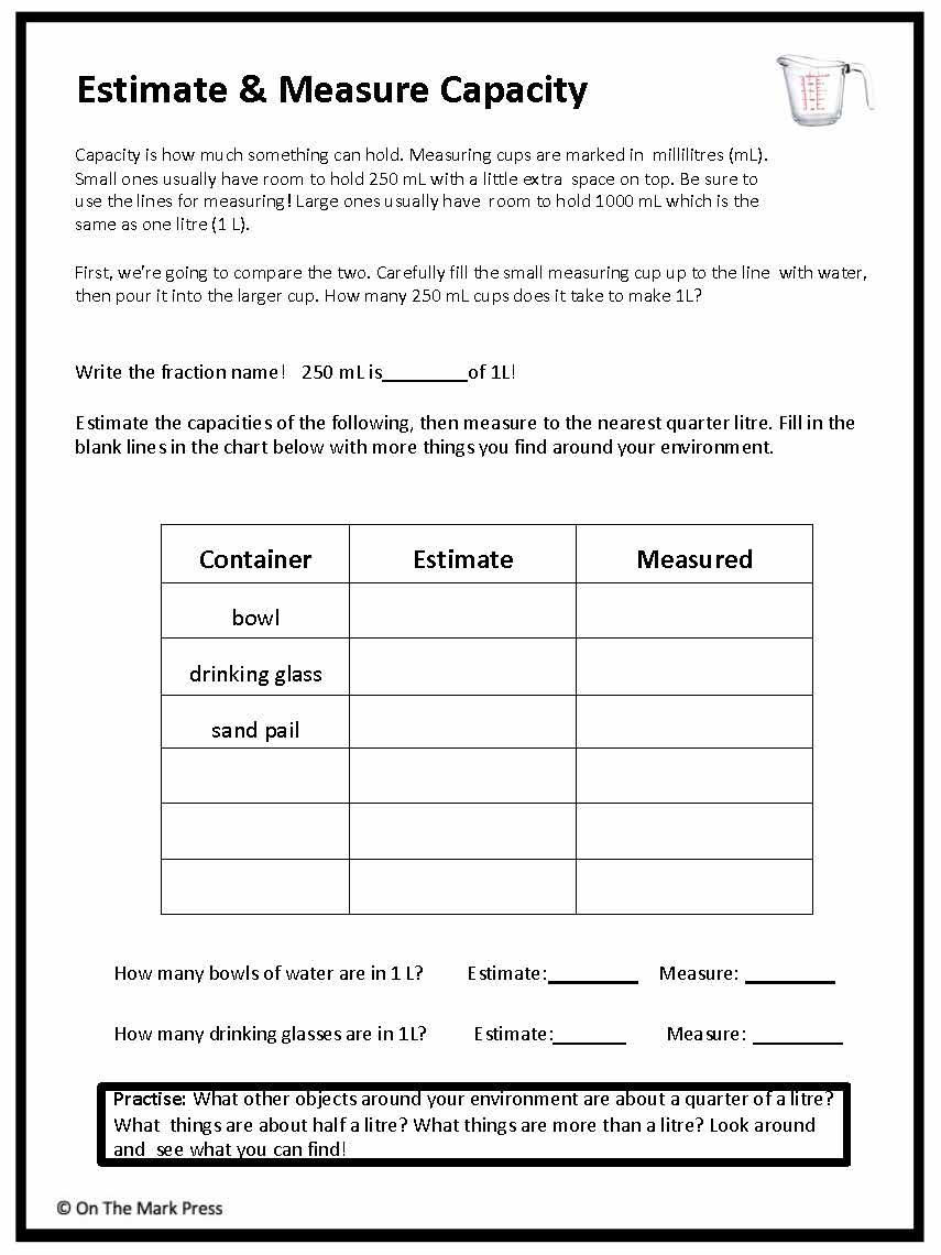 Canadian Measurement Lesson Plans & Activities Grade 3