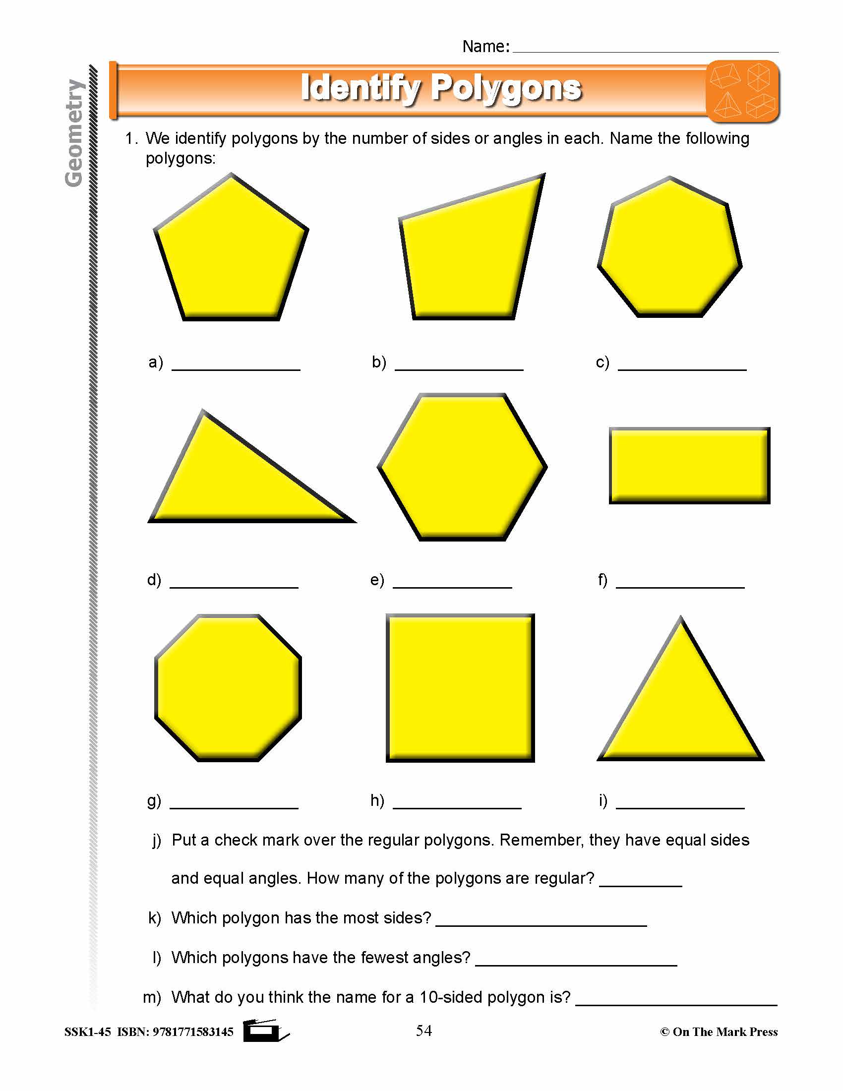 Canadian Geometry Lesson Plans & Activities Grade 3