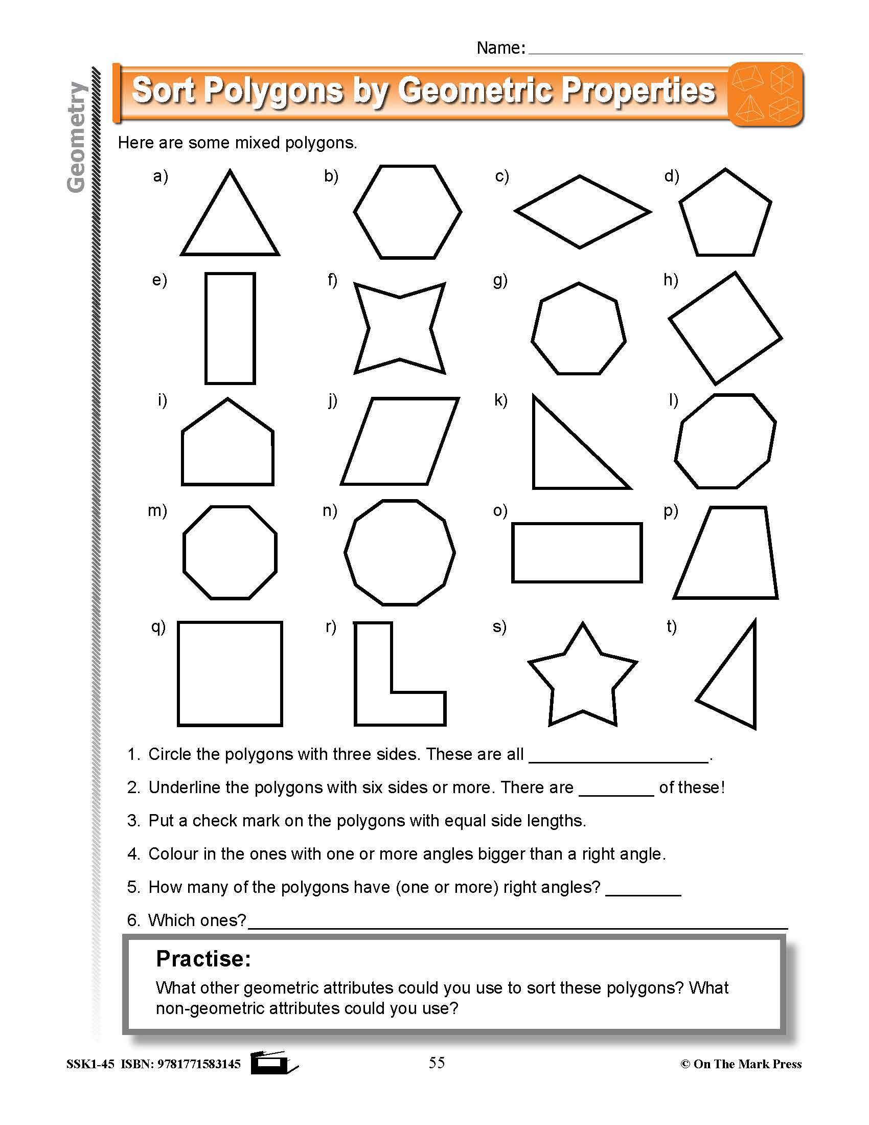 Canadian Geometry Lesson Plans & Activities Grade 3