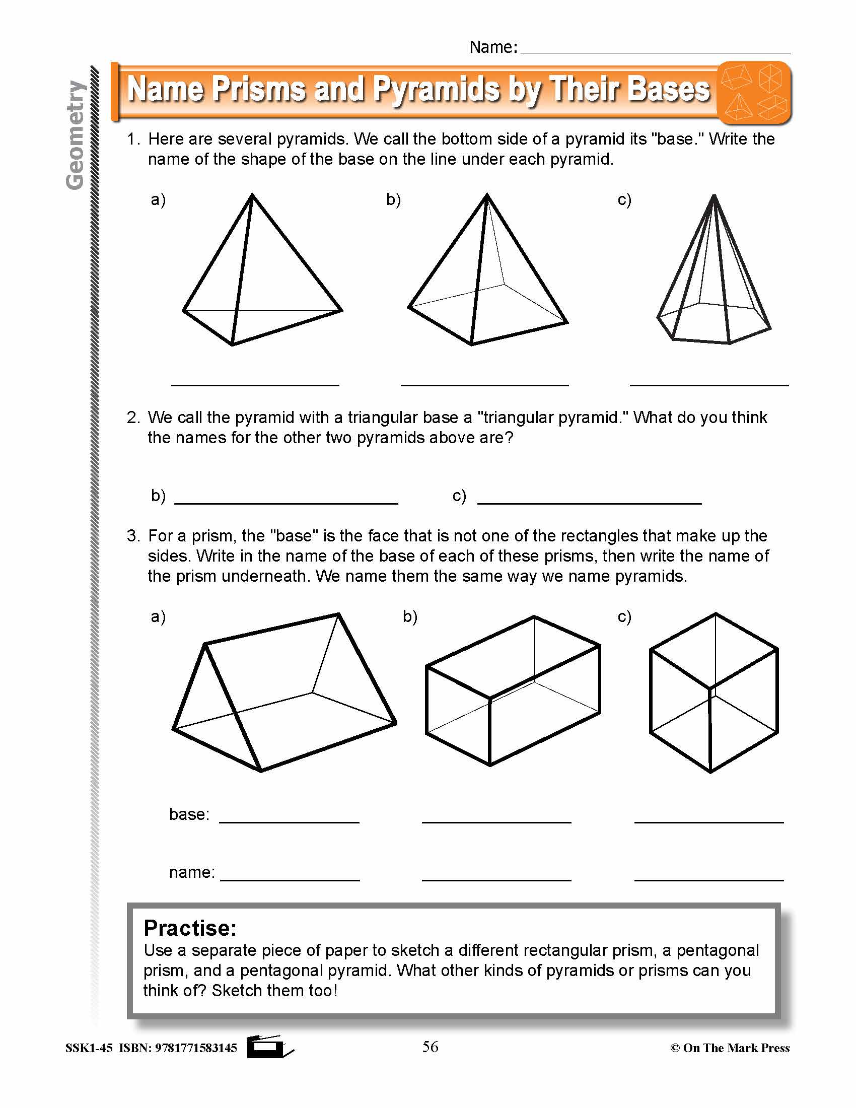 Canadian Geometry Lesson Plans & Activities Grade 3