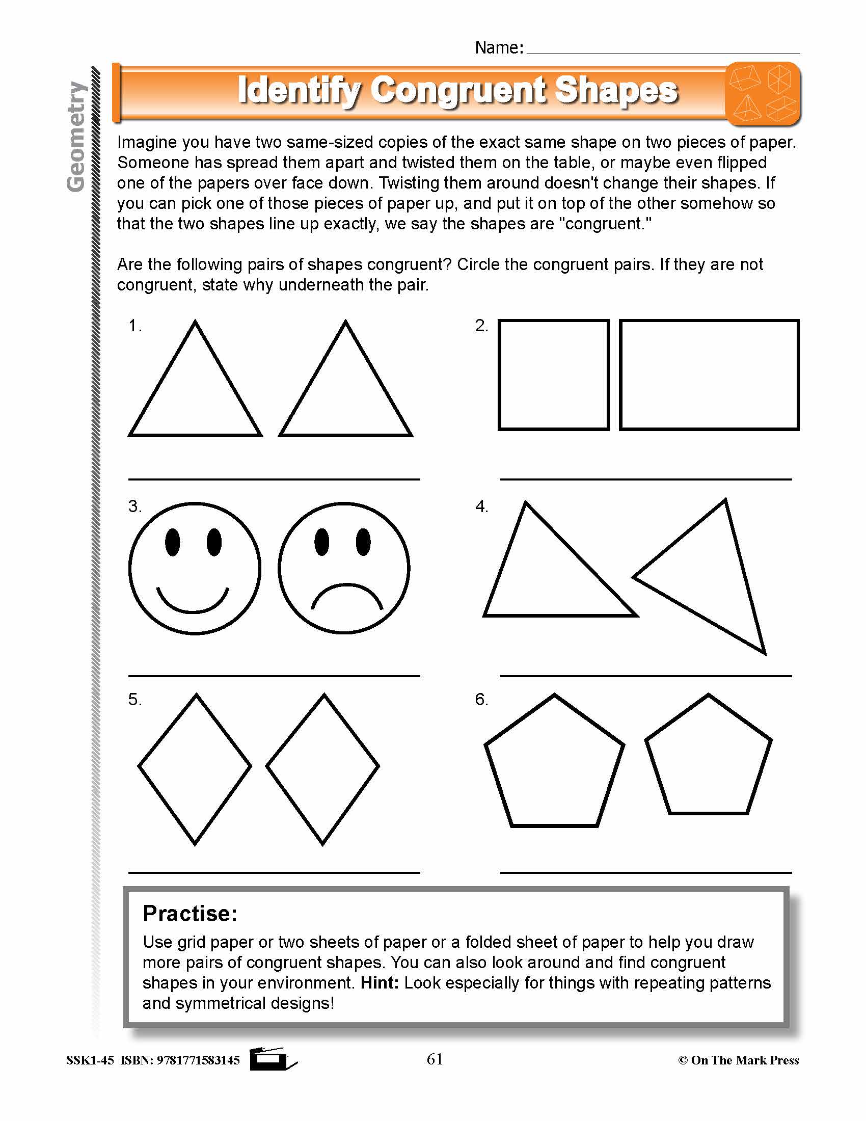 Canadian Geometry Lesson Plans & Activities Grade 3