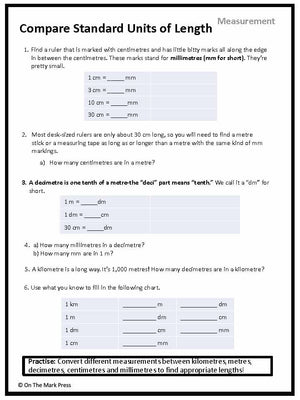 Canadian Measurement Lesson Plans & Activities Grade 4