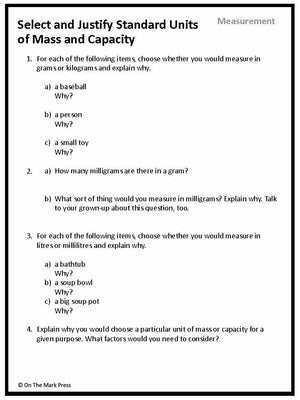 Canadian Measurement Lesson Plans & Activities Grade 4