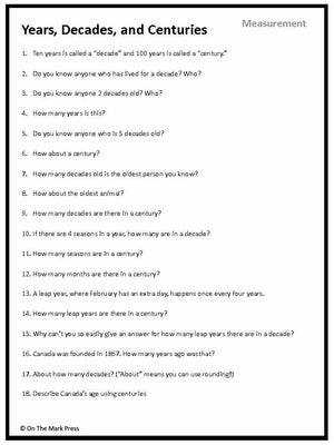 Canadian Measurement Lesson Plans & Activities Grade 4