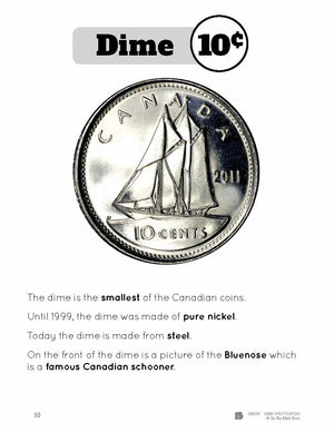 Canadian Money Coin Information Sheets Grades 1-3