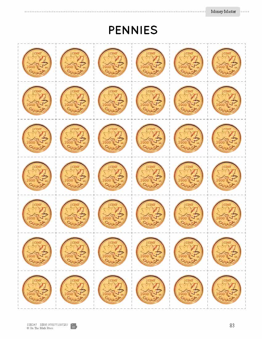 Draw or Paste and Count Canadian Money Grades 1-2