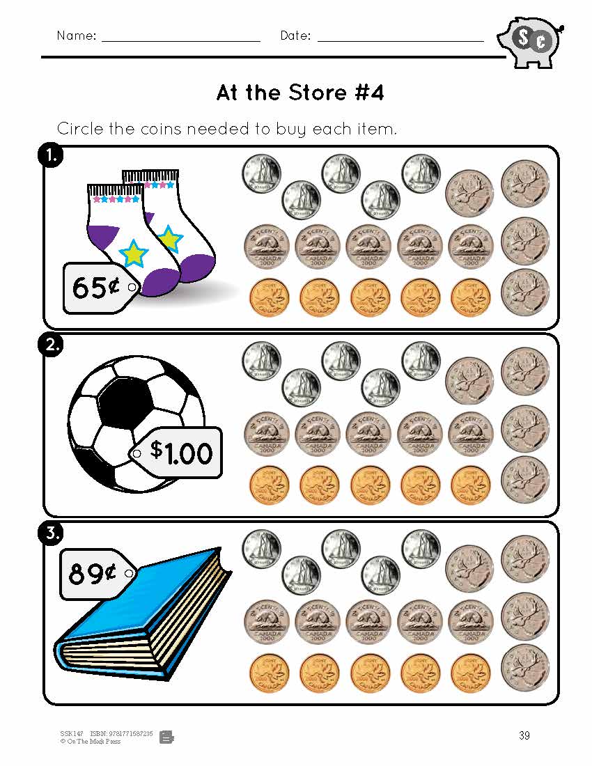 Counting Canadian Money at the Store Grades 1-2