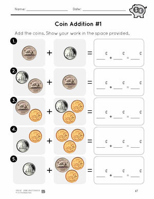 Canadian Money - Coin Addition Grades 1-2