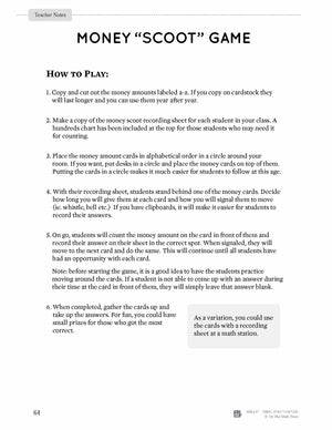 Canadian Money - "Scoot" Game Grades 1-2