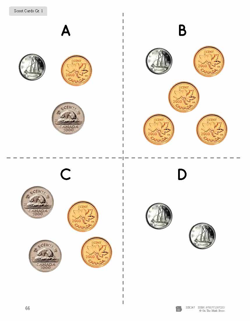 Canadian Money - "Scoot" Game Grades 1-2