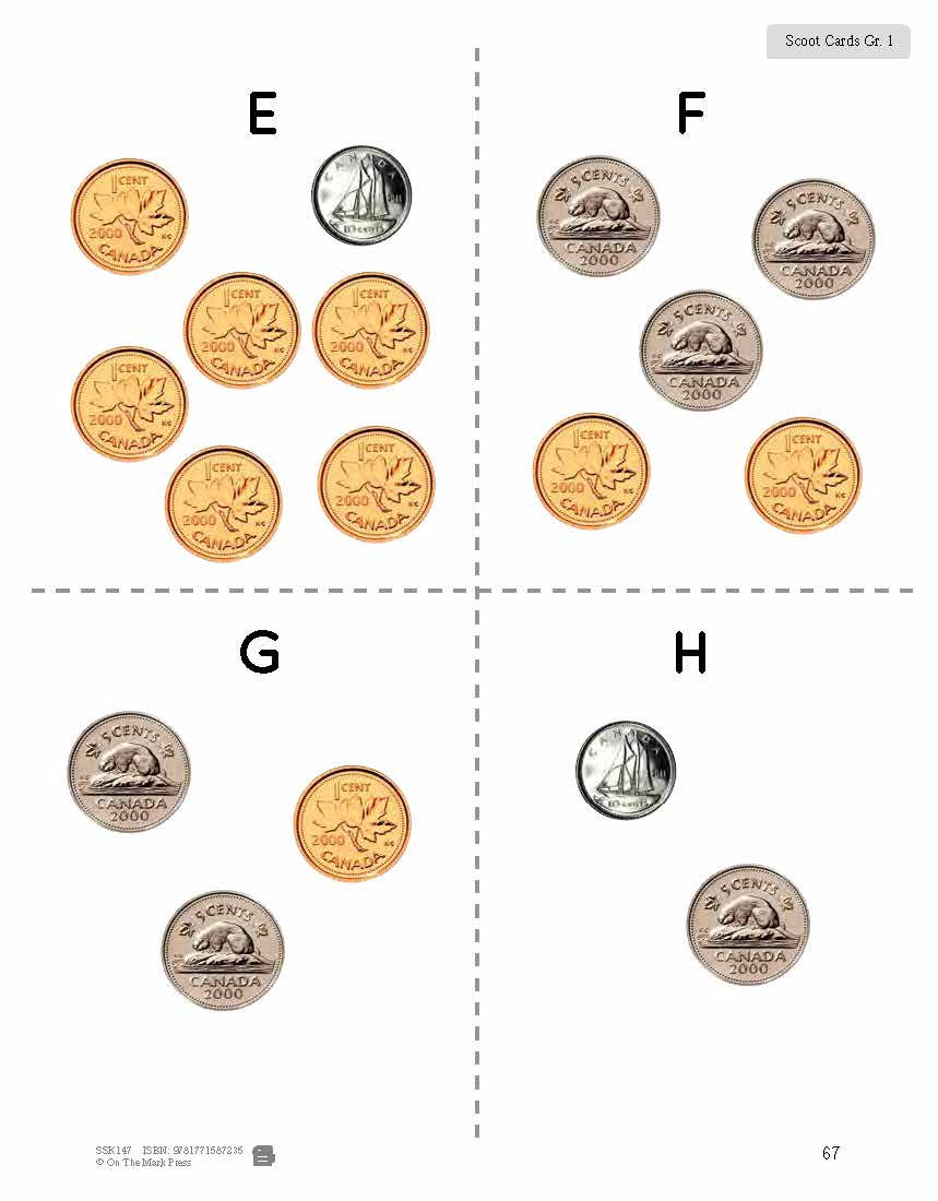 Canadian Money - "Scoot" Game Grades 1-2