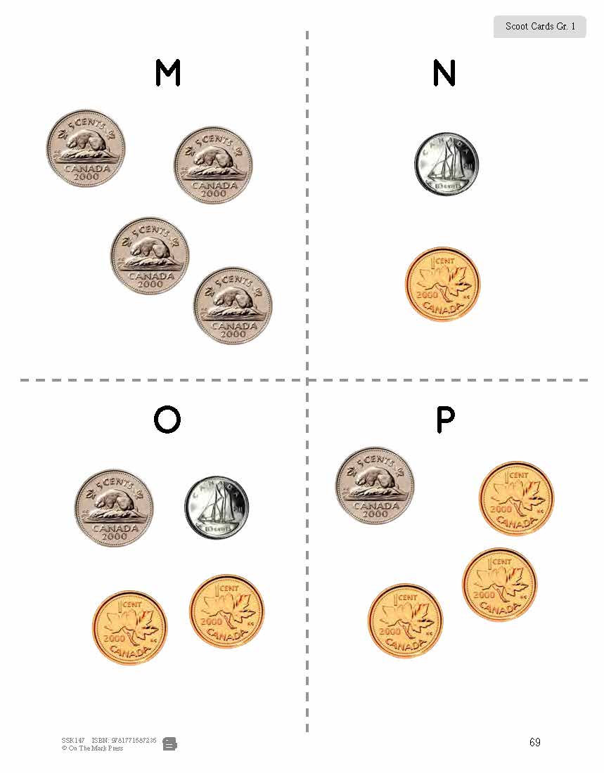 Canadian Money - "Scoot" Game Grades 1-2
