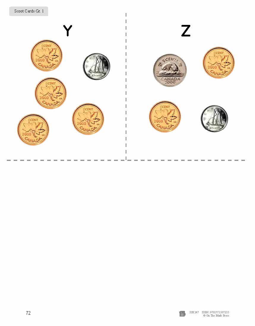 Canadian Money - "Scoot" Game Grades 1-2