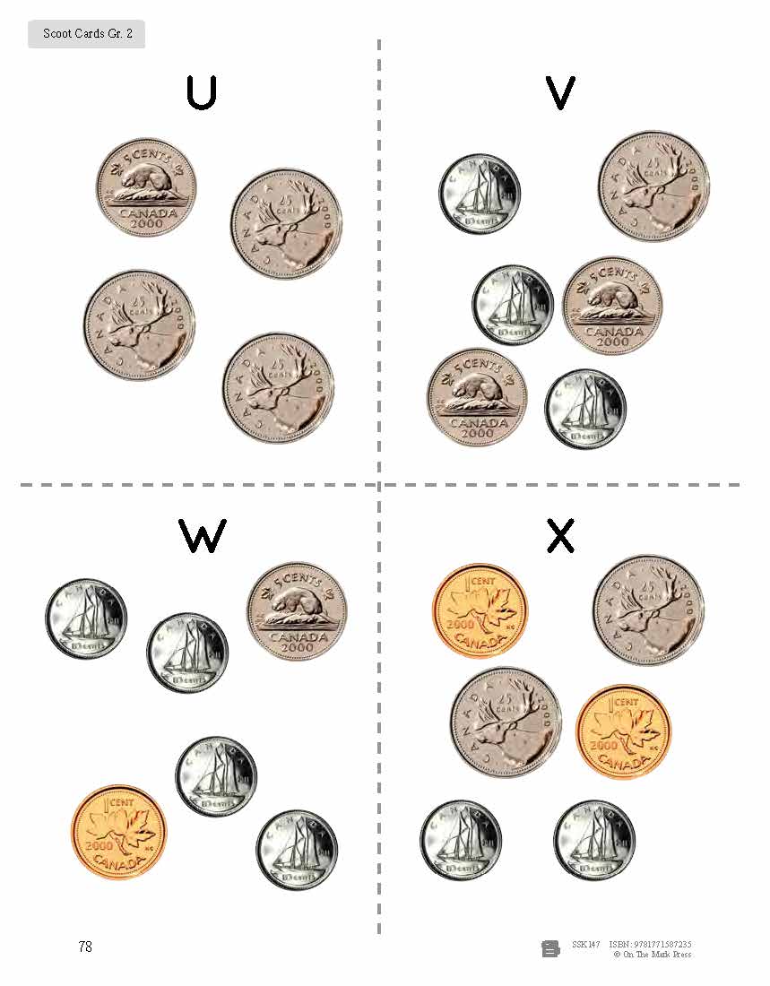 Canadian Money - "Scoot" Game Grades 1-2