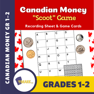 Canadian Money - "Scoot" Game Grades 1-2