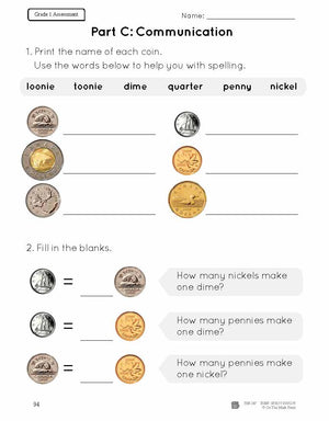 Canadian Money Grade 1 Assessment