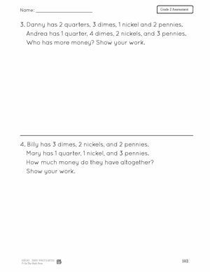 Canadian Money Grade 2 Assessment