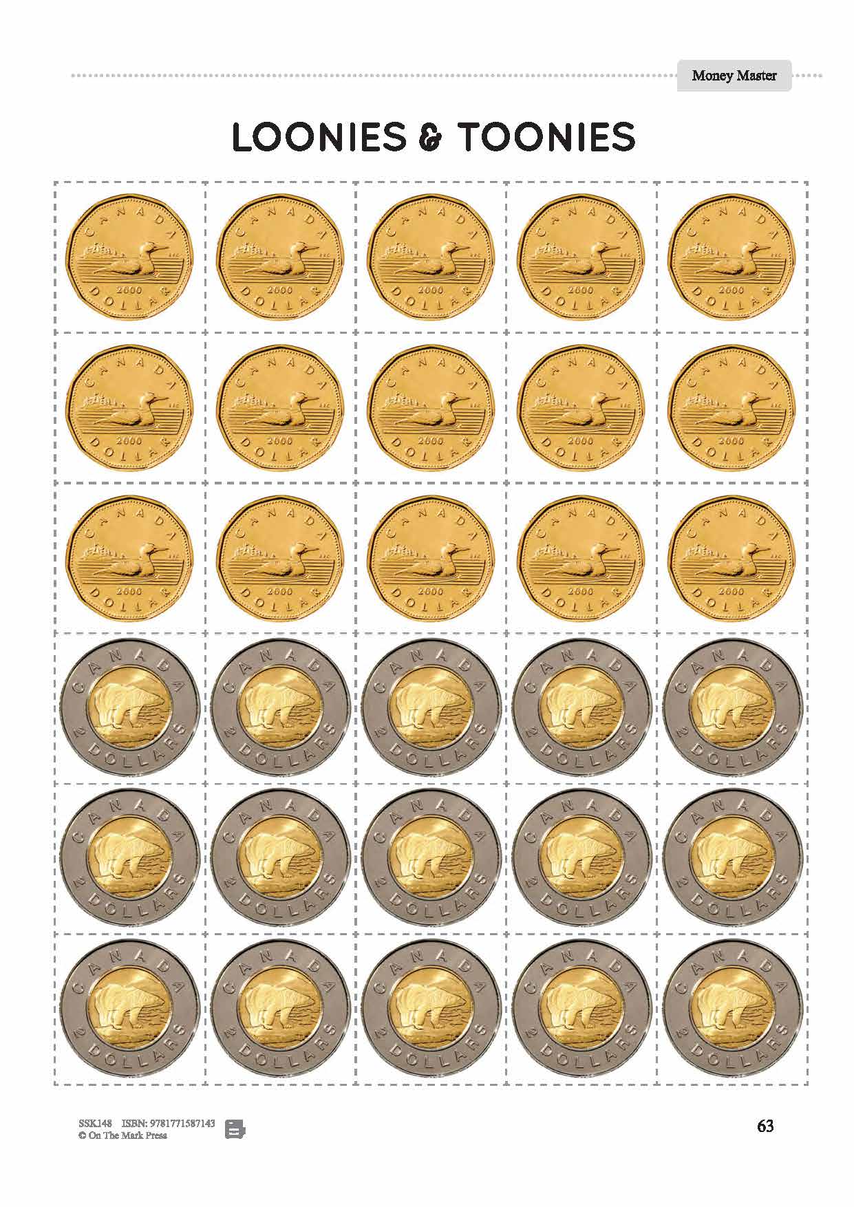 Canadian Money: Draw or Paste & Count Grades 3-4 Worksheets & Money Masters