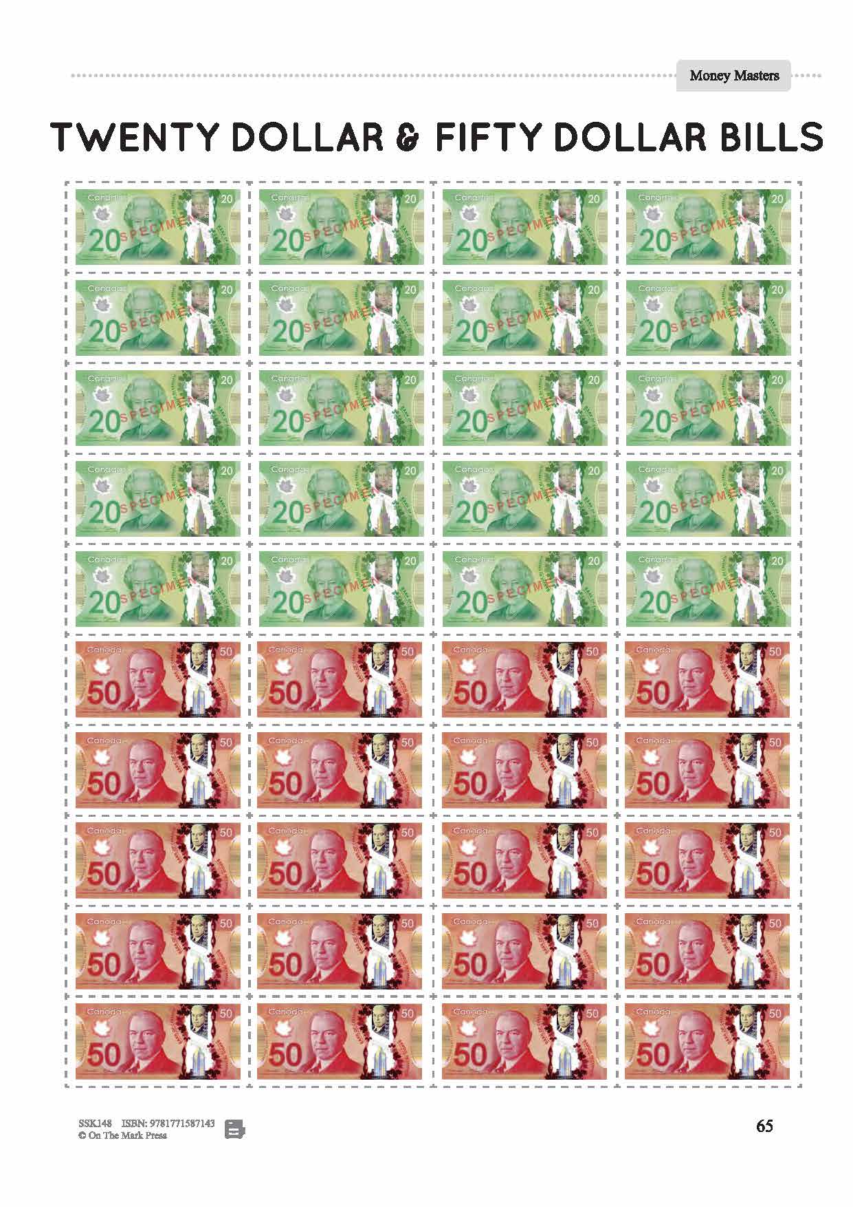 Canadian Money: Draw or Paste & Count Grades 3-4 Worksheets & Money Masters