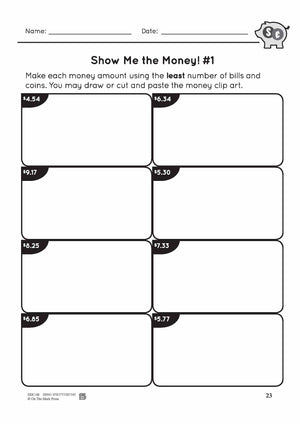 Canadian Money: Show Me the Money Grade 3: 4 Worksheets & Money Masters