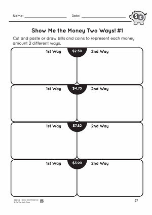 Canadian Money: Show Me the Money Grade 3: 4 Worksheets & Money Masters