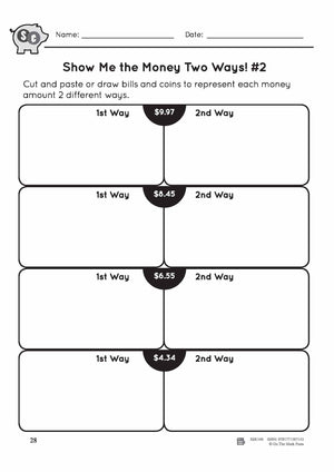 Canadian Money: Show Me the Money Grade 3: 4 Worksheets & Money Masters