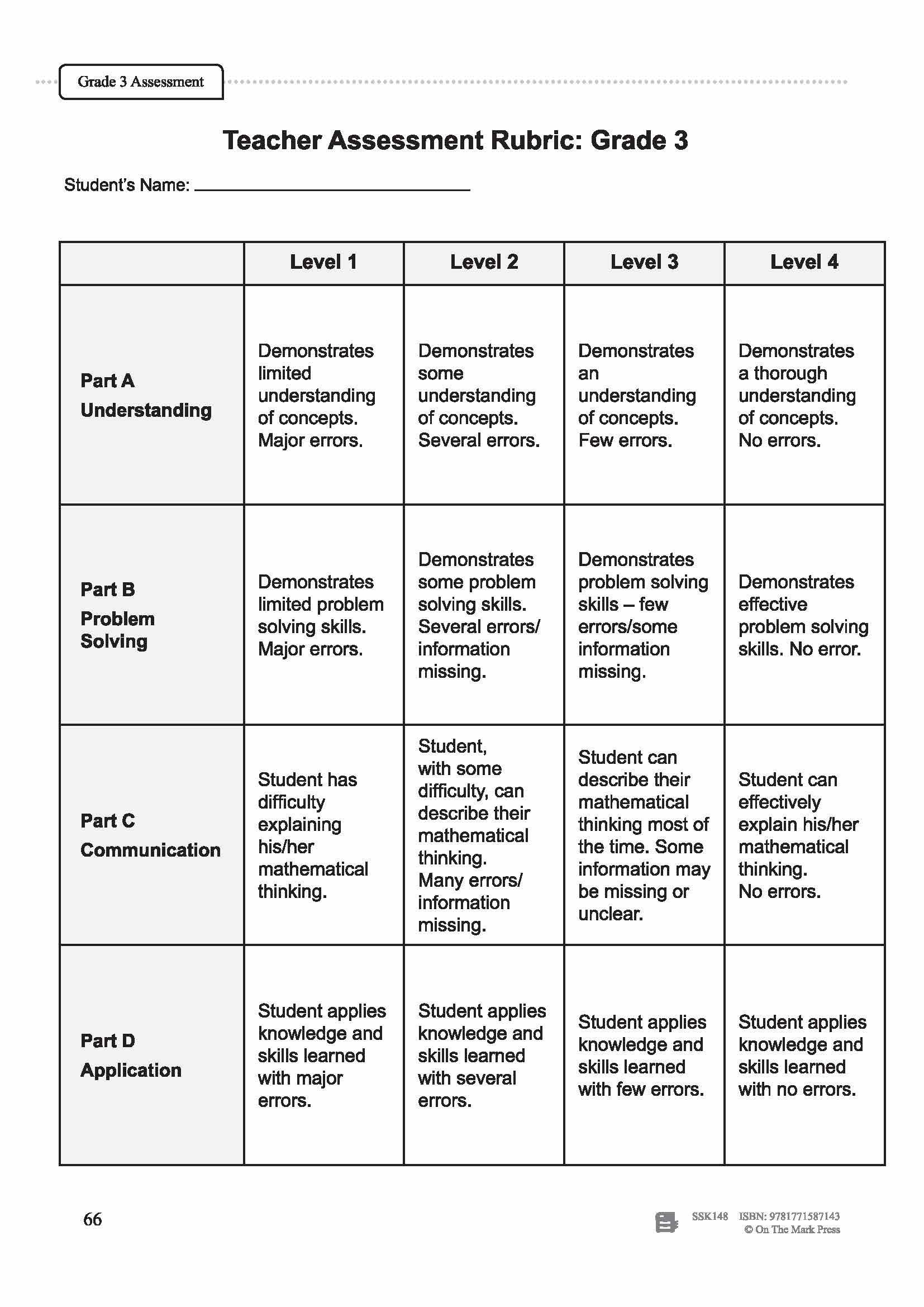 Canadian Money Grade 3 Assessment Activities