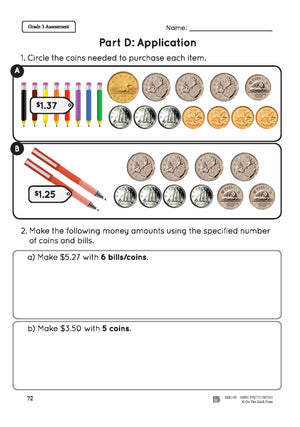 Canadian Money Grade 3 Assessment Activities