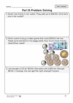 Canadian Money Assessments Grade 3 & 4 Bundle