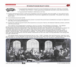 Canadian Government Lessons: Confederation Grades 5+