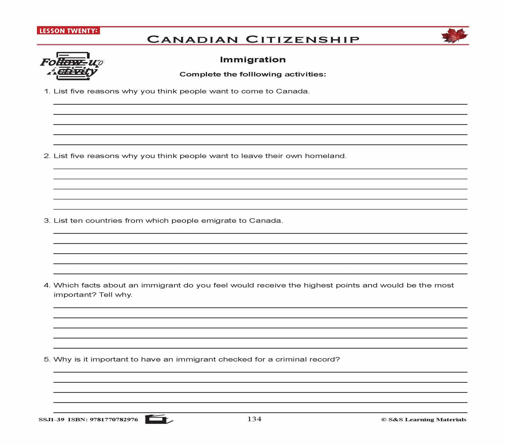 Canadian Government Lessons: Canadian Citizenship Grades 5+