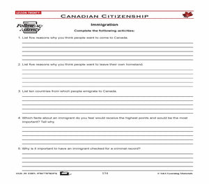 Canadian Government Lessons: Canadian Citizenship Grades 5+