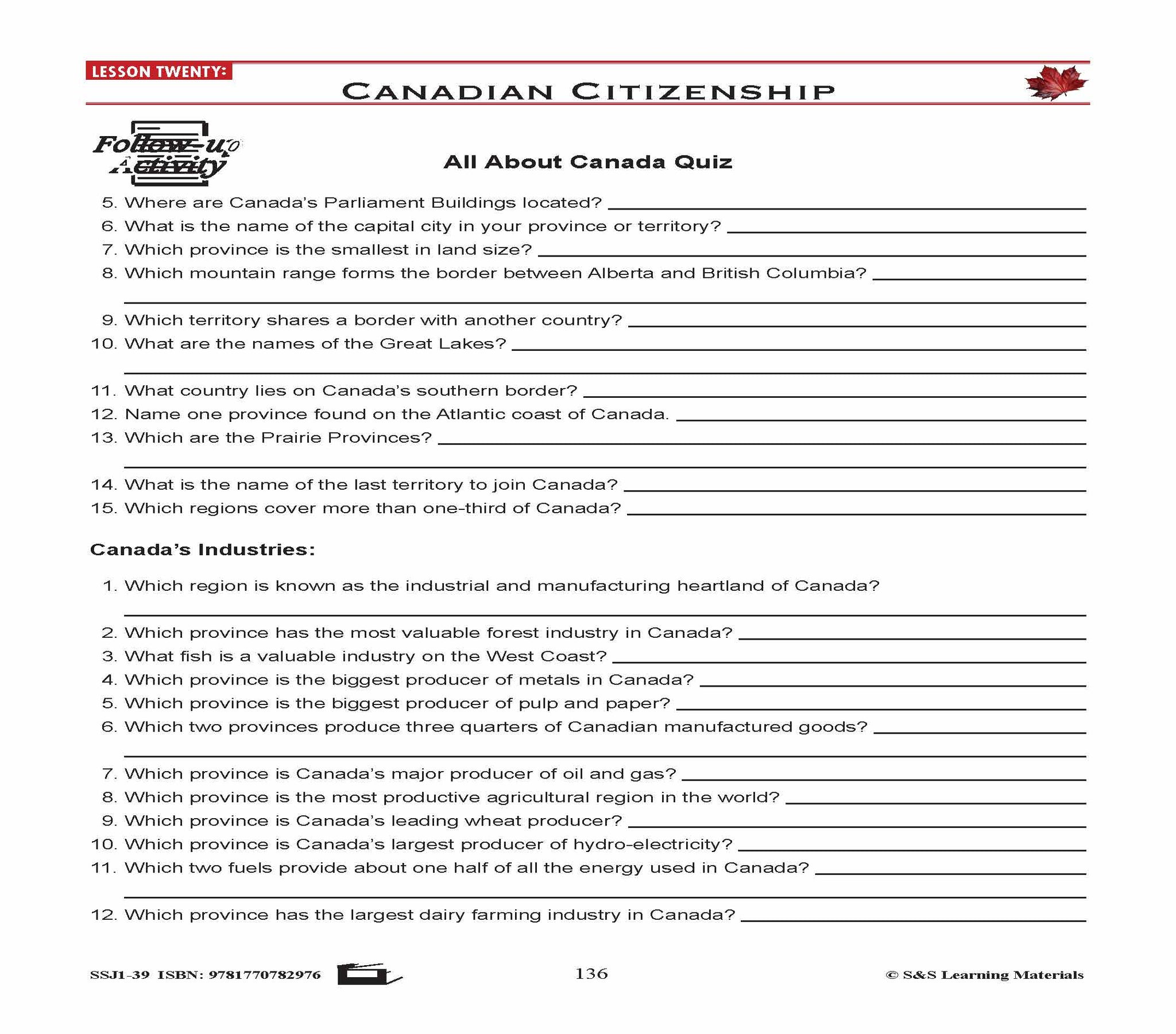 Canadian Government Lessons: Canadian Citizenship Grades 5+