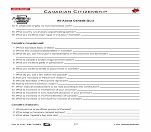 Canadian Government Lessons: Canadian Citizenship Grades 5+