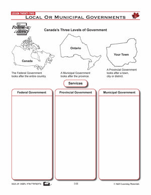 Canadian Government Lessons: Local or Municipal Governments Grades 5+