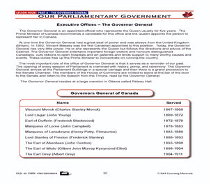 Canadian Government Lesson: Our Parliamentary Government Grades 5+